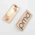 Durable Rustproof Rectangle Personalized Logo Name Custom Metal Label for Bag Fitting