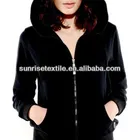 Women's cotton hoodie sweatshirts with rhinestones YKK zippers