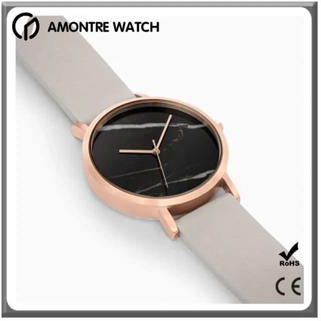 bamboo ladies watches marble dial watches for ladies with leather strap