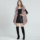 New Fashion Wholesale Pink Fur Waistcoat Woman Winter Warm Real Fox Fur Vest
