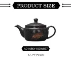 Turkish Ceramic 340ml OEM Custom Printed Drinking Turkish Coffee Pot Ceramic Black Teapot A21486Y103W567