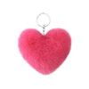 Wholesale Heart Shape Faux Rabbit Pompom Keychain Women Fluffy Pompon KeyChain Pom Pom Keyring