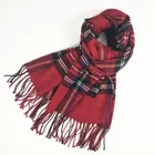 Hot Sale Factory Direct Price Winter & Autumn Checked Scarf with Long Tassels women Hijab New Design Fashion Scarf