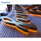 Letter 3d Sign Custom Outdoor Business Logo Signages 3d Backlit Metal Sign Letter
