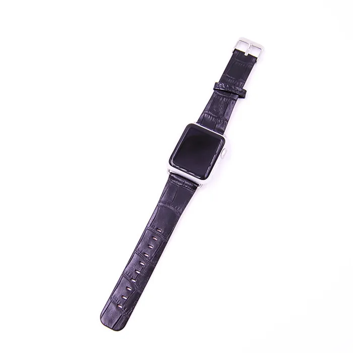 High Quality Embossed Crocodile Alligator for Apple Watch Leather Band OEM ODM_7