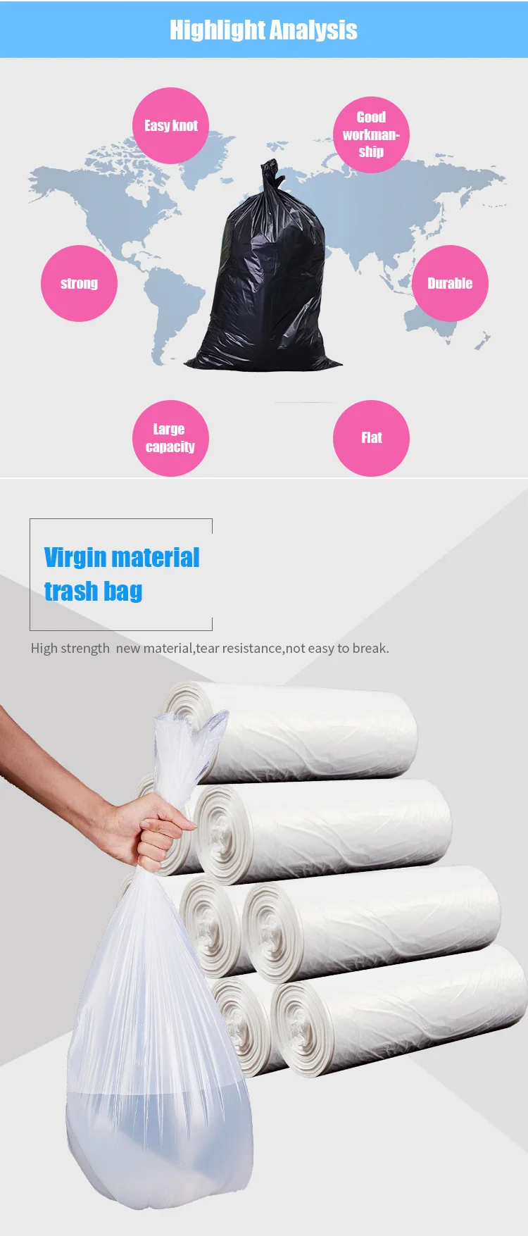 Trash Compostable Bin Bags Biodegradable Poly Bag
