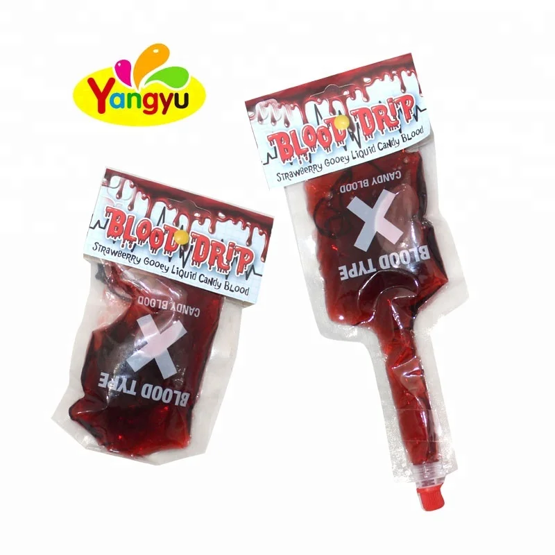 Halloween Blood Drip Transfusion Bag Liquid Jam Candy