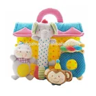 Plush soft house lighting crochet baby toy rattle with gift set