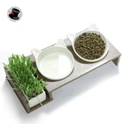 Luxury Cute Ceramic Food Feed Cat Shape Pet Feeder Bowl