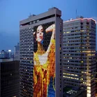 Outdoor building facade advertising 70% transparent rate 31.25mm led strip led display screen