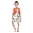 Hot Sale Kids Floral Printed Dress Baby Girls Sleeveless Dress Boutique Clothing For Summer