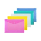 Most Competitive Translucent A4 Plastic Document Bag with Button Closure