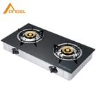 Wholesale Glass Cover Double Burner Countertop Kitchen Cooktop Gas Stoves Cooker