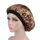 Wholesale Luxury Print Durable Elastic Band Turban Hat Chemo Sleep Cap Designer Silky Satin Bonnets Women TJM-256