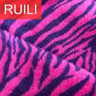 Pink printed tiger pattern and amethyst jacquard fabric plush fur