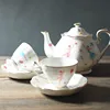 New custom decal printing bone china coffee cup and teapot set