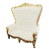 Original Baroque Gold Trimming High Back Wedding Loveseat Sofa