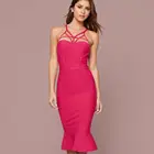 Ladies' sexy midi cocktail look bandage dress