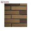 Exterior brick wooden wave wall covering old brick look