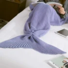 wholesale knitted kids adult mermaid tail blanket, mermaid tail