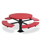 (TB123) Arlau Picnic Table With Bench China Manufacturer,Wrought Iron Outdoor Table,Metal Steel Card Table Outdoor
