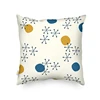 Simple Scandinavian Style 100%Polyester Digital Printing Modern Snowflake White Blue Mustard Round Dot Pattern Cushion Cover