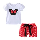 Mudkingdom toddler kids clothing girl summer white t shirt pink dress with dot sets