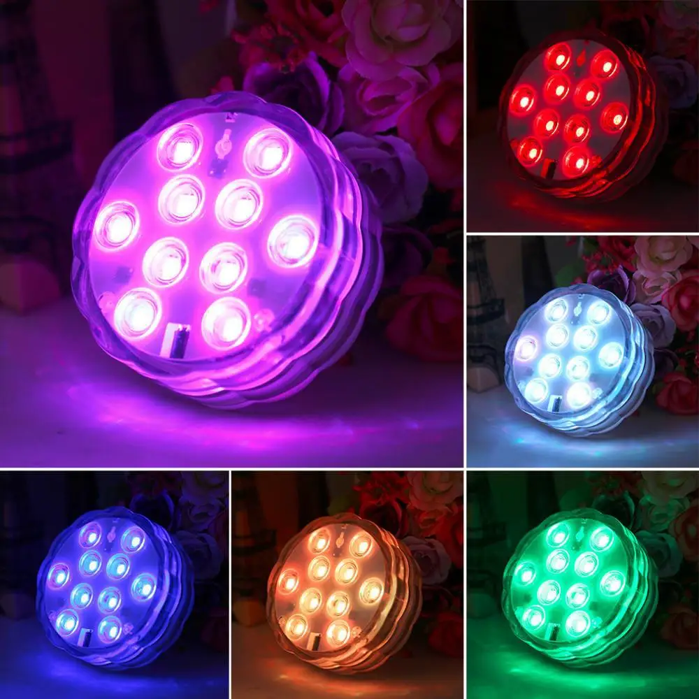 1Pc Remote Control RGB 10LED Multi-function Underwater Light For Diving/fish lamp