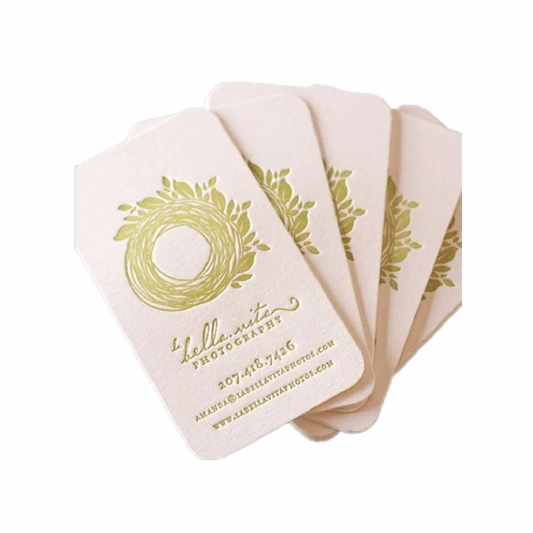 low price custom gold foil stamping edge letterpress embossed