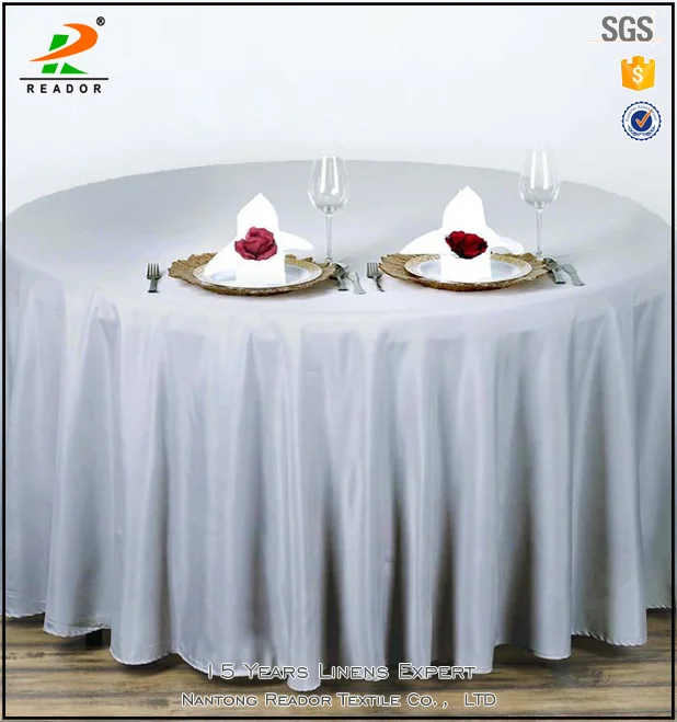 wholesales cheap elegant spun polyester 90''R round banquet table cloths for wedding
