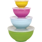 Fda Set Mixing Bowls Melamine Bowl Set Pastel Color 4 Pcs Set Melamine Salad Mixing Bowls Gift Packing