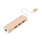 USB C to Ethernet Adapter with Type C USB 3.0 HUB 3 Ports RJ45 Network Card Lan Adaptor for Macbook