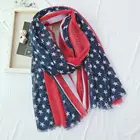 Wholesale 2019 newest promotional usa flag scarf high quality tassel sequin american flag scarf shawl