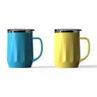 360ml plastic outer stainless steel inner coffee cup fancy travel mug BPA free portable drinking tea cups