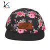 custom Leather Patch 5 Panel Cap Floral Pattern