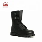 motorcycle police army combat leather boots black with buckle goodyear