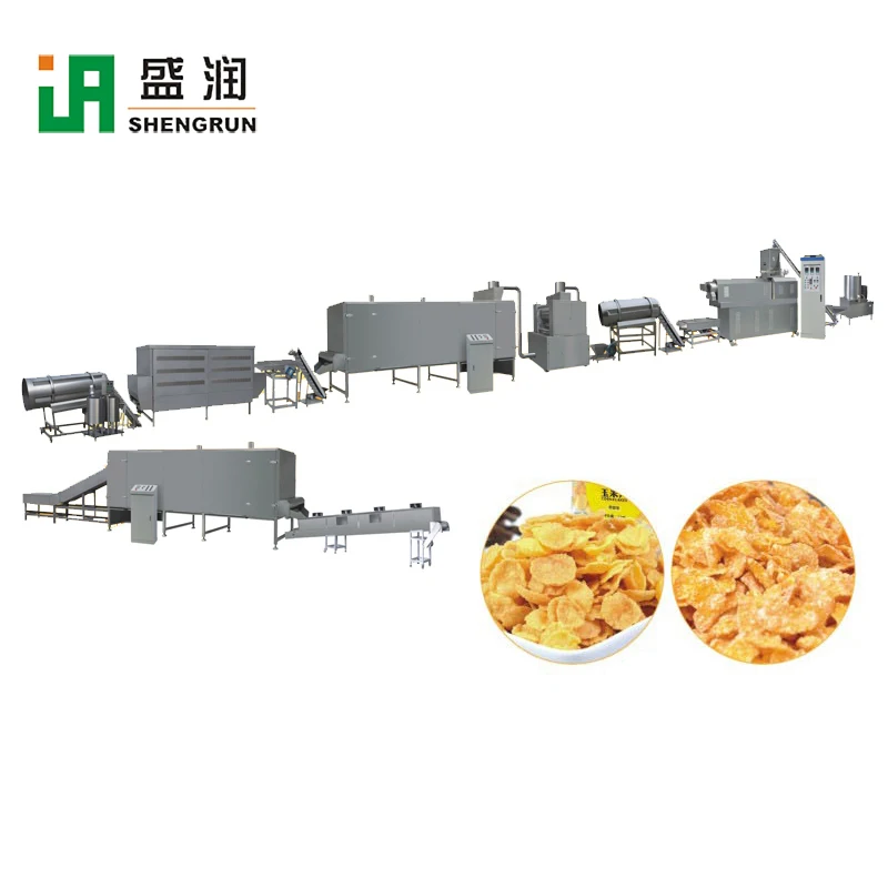 Nutricional cereales de desayuno de carga equipos productos de cereales máquina de copos de maíz extrusora de procesamiento