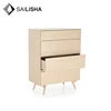 Modern Big Storage Cabinet 4 Drawer Chest Dresser with 4 Drawers, Wood and Composite Construction for Home Office Use