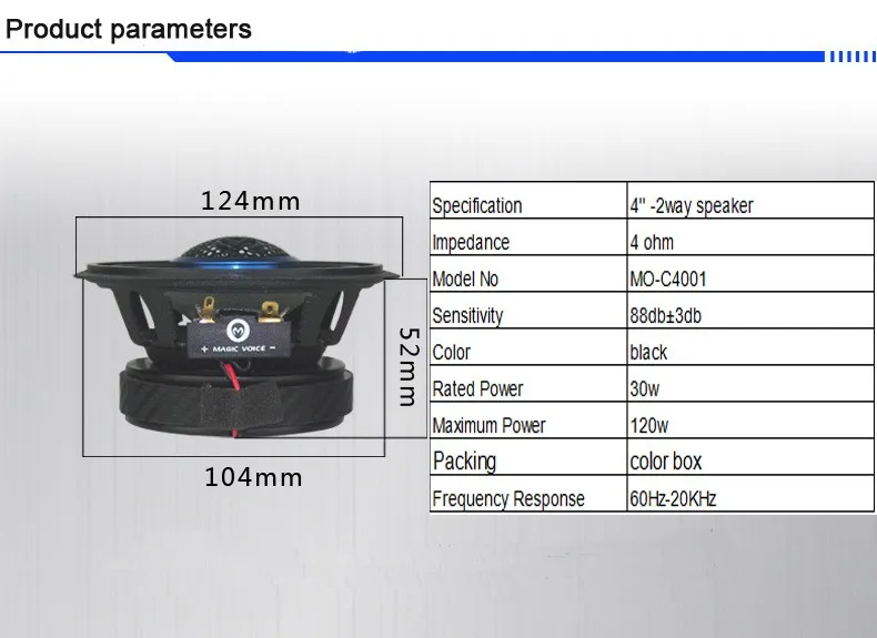 Professional Factory 2way Full Range 30w speaker coaxial 4