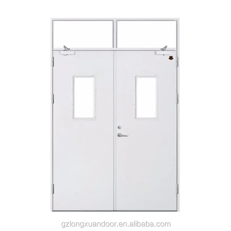 Emergency Exit Factory Glass Vision Double Door 2 Hours Fire Rated