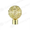 Factory directly supplier golden hollow leaf curtain finials with high quality golden curtain rods