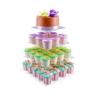 Custom Rotating Acrylic Wedding Candy Cart Cake Display Stand holder