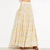 Floral boho maxi skirt fashion design women long skirt