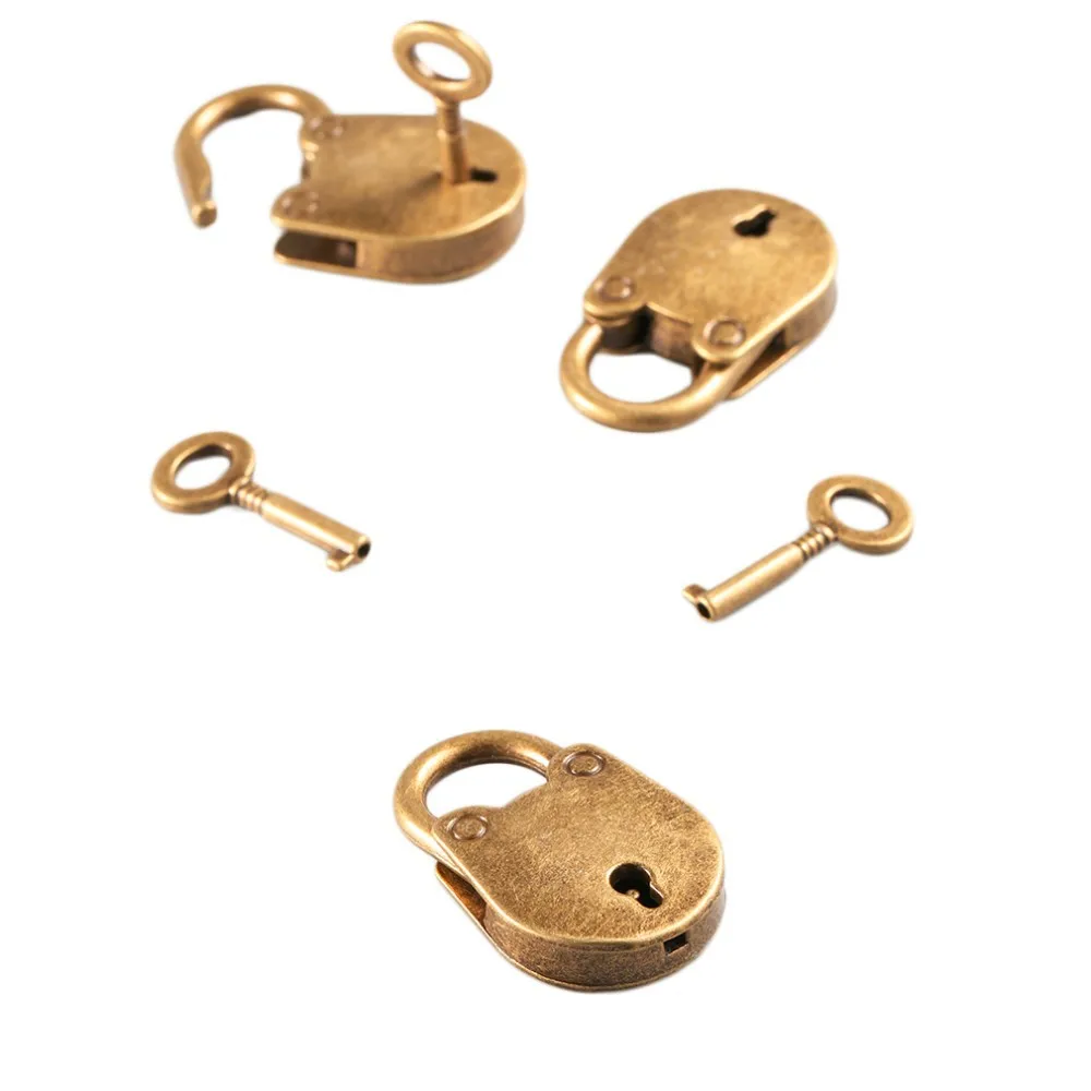 2016 3Pcs/set Antique Bronze Plated Chinese Style Vintage Padlock Jewelry Chest Box Notebook Lock Luggage Belt Padlock with Keys