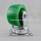 SS kingpinless solid PU caster wheel castor