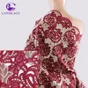 New arrival hot selling soft organza lace fabric with stones for party dress