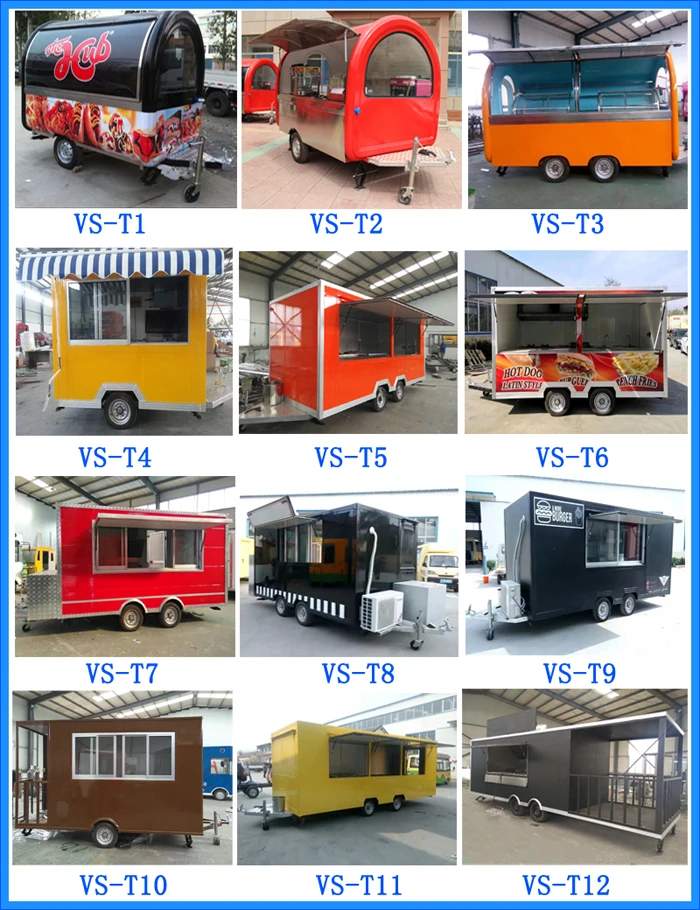 Fibreglass Street Vending Truck Fast Food Trailer