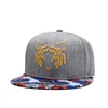 Personality Custom 3D Embroidery Cap Hat Tiger Snapback Cap Hip Hop Flower Brim Two Tone Cap Hat