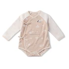 GOTS organic cotton baby clothes long sleeve newborn knitted baby jumpsuit