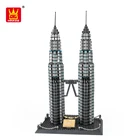 Shantou Toy Factory 3D Plastic Souvenir Petronas Twin Towers Toy building block architecture model toys for gift